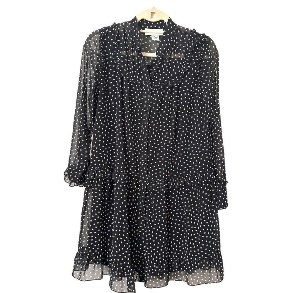 SAINTART Polka Dot Button‎ Down Dress Sz Small